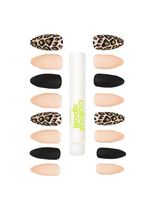 Press On Nails & Glue - Stiletto Cheetah