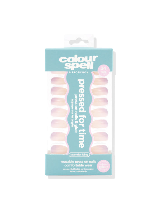 Press On Nails & Glue - Lavender Icing